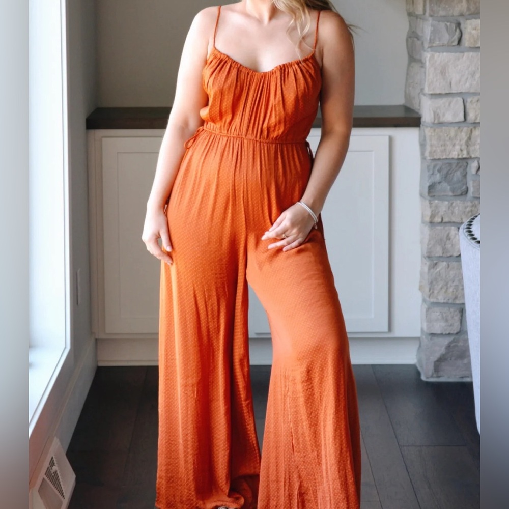Orange Strappy Jumpsuit